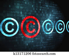 Law concept: Copyright on digital background Law concept: Copyright on digital background