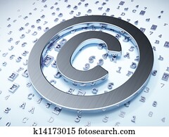 Law concept: Silver Copyright on digital background Law concept: Silver Copyright on digital background
