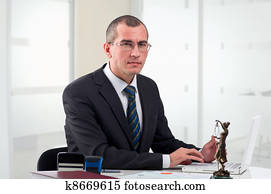 Lawyer on his workplace