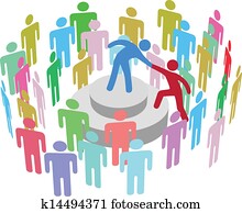 Leader helps person speak to group Leader helps person speak to group