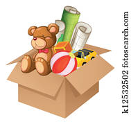 legetøj, ind, en, æske