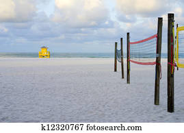 Lifeguard Hut and Volleyball Nets