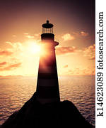 Lighthouse at sunset Lighthouse at sunset