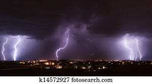 Lightning storm over city Lightning storm over city