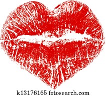 Lipstick kiss in heart shape Lipstick kiss in heart shape