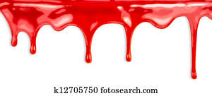 liquid red paint dripping on white background liquid red paint dripping on white background