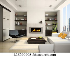 Living-room with fireplace Living-room with fireplace