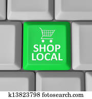 loja, local, tecla computador, carro shopping, apoio, comunidade