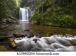 Looking Glass Falls North Carolina Blue Ridge Parkway Waterfalls near Brevard in Western NC Appalachian Mountains Looking Glass Falls North Carolina Blue Ridge Parkway Waterfalls near Brevard in Western NC Appalachian Mountains