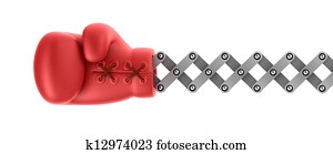 luva encaixotando, surpresa