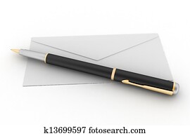 mail envelope and pen