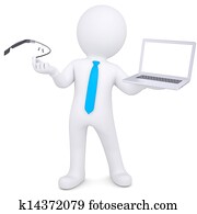 Man hold tablet PC and Google Glass Man hold tablet PC and Google Glass
