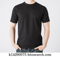 man in blank t-shirt
