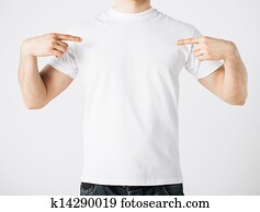man in blank t-shirt