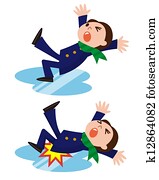 man slips and falls down man slips and falls down