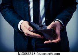 man with an empty wallet