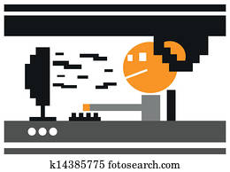 man working on computer