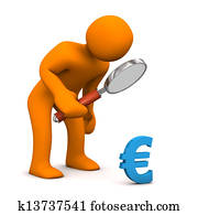 manikin, loupe, eurobiljet