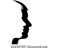 mann, und, frau, gesicht