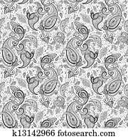 Kashmir Henné Disegno Moda Clipart K6365095 Fotosearch