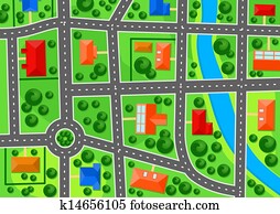Map of suburb town
