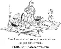Marketing department has elaborate product presentation Marketing department has elaborate product presentation