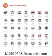 Media and Advertising icons Media and Advertising icons