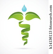medical caduceus - alternative medicine green and nature symbol medical caduceus - alternative medicine green and nature symbol