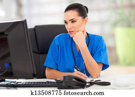 medical doctor in office