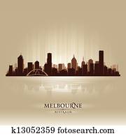 Melbourne Australia skyline city silhouette Melbourne Australia skyline city silhouette