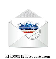 memorial day cart mail illustration design