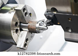 metal, em branco, machining, processo