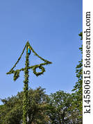 Midsummer pole at blue sky