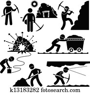 mineração, trabalhador, mineiro, trabalho, pessoas