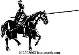 mittelalterlich, ritter, auf, pferderücken mittelalterlich, ritter, auf, pferderücken
