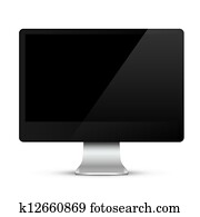 Modern computer monitor with black screen Modern computer monitor with black screen