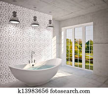 Modern interior of bathroom Modern interior of bathroom