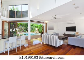 moderno, casa, interior