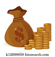 money bags and gold coins