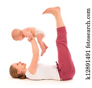 mother and baby gymnastics, yoga exercises mother and baby gymnastics, yoga exercises