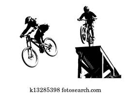 Mountainbike silhouettes Mountainbike silhouettes