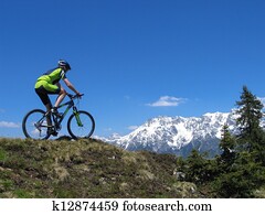 Mountainbiker in the Alps Mountainbiker in the Alps