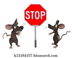 Mouse with a STOP sign Mouse with a STOP sign