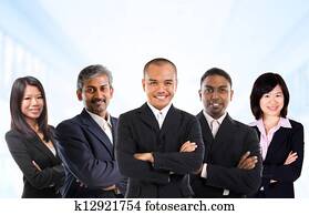 Multiracial Asian business team Multiracial Asian business team