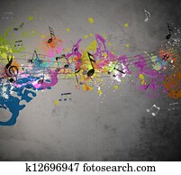 Musical grunge background