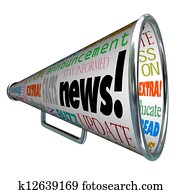 nachrichten, megafon, megaphon, wichtig, wachsam, ankündigung