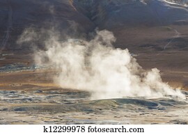 Namafjall tourist attraction - north part of Iceland.