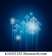 negócio, cima, setas, conceito