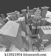 New York City (rendered, white, 3d, wire mesh) New York City (rendered, white, 3d, wire mesh)