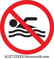 No swimming sign No swimming sign